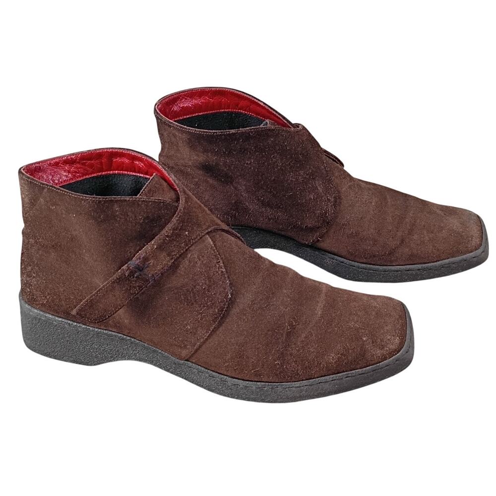 Salvatore Ferragamo Womens 7.5 B Brown Suede Ankle Boots Booties Italy